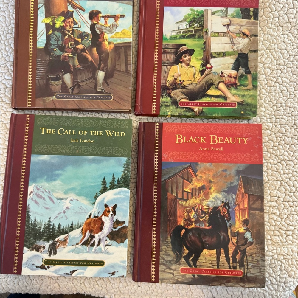 Book Collection with Red and Green Covers